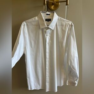 Express 1MX White Dress Shirt slim. Xl/17 -17 1/2 neck. Stretch